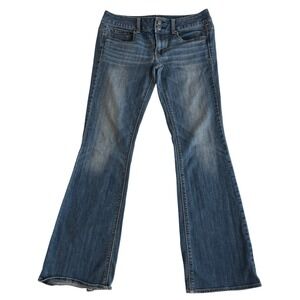 American Eagle AE  VTG Y2K Artist  Super Low Rise  Flare Blue Jeans Denim  6 EUC